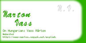 marton vass business card