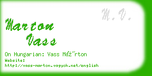 marton vass business card